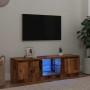 Mueble TV luces LED madera ingeniería envejecida 140x40x35,5 cm | Foro24|Onlineshop| Casa, Jardín y Más Foro24.es