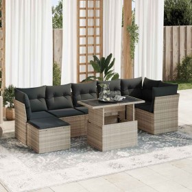 Set de sofás de jardín 8 pzas y cojines ratán sintético gris de , Conjuntos de jardín - Ref: Foro24-3326203, Precio: 637,66 €...