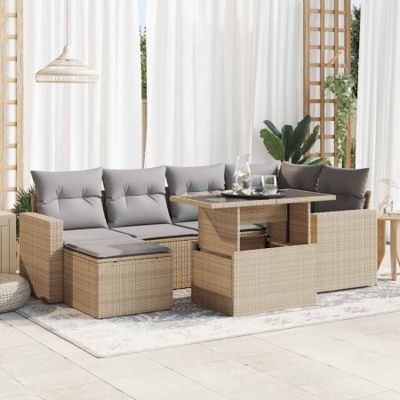 Set sofás de jardín 7 piezas y cojines ratán sintético beige | Foro24|Onlineshop| Casa, Jardín y Más Foro24.es