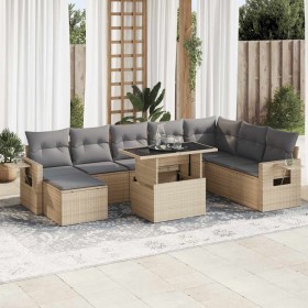 Set de sofás de jardín con cojines 9 pzas ratán sintético beige de , Conjuntos de jardín - Ref: Foro24-3326530, Precio: 684,3...