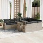 Set de sofás de jardín 11 pzas y cojines ratán sintético gris | Foro24|Onlineshop| Casa, Jardín y Más Foro24.es