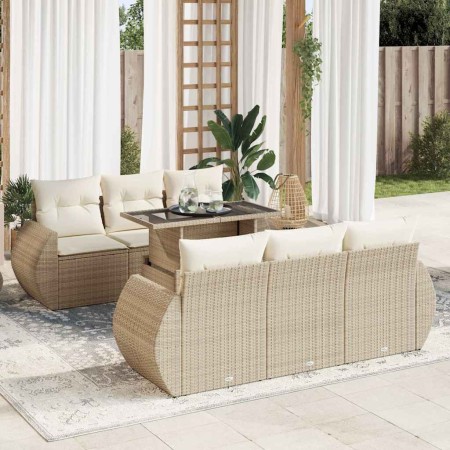 Set sofás de jardín 7 piezas y cojines ratán sintético beige | Foro24|Onlineshop| Casa, Jardín y Más Foro24.es