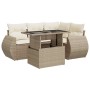 Juego de sofás jardín con cojines 5 pzas ratán sintético beige by , Garden sets - Ref: Foro24-3326629, Price: 495,81 €, Disco...