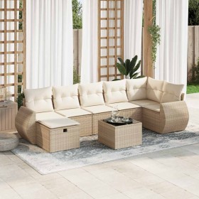 Set de sofás de jardín y cojines 8 piezas ratán sintético beige by , Garden sets - Ref: Foro24-3325614, Price: 648,80 €, Disc...