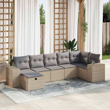 Set sofás de jardín 7 piezas y cojines ratán sintético beige | Foro24|Onlineshop| Casa, Jardín y Más Foro24.es