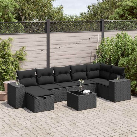 Set de sofás de jardín y cojines 8 piezas ratán sintético negro | Foro24|Onlineshop| Casa, Jardín y Más Foro24.es