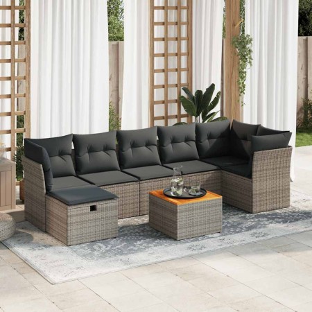 Set de sofás de jardín y cojines 8 piezas ratán sintético gris | Foro24|Onlineshop| Casa, Jardín y Más Foro24.es