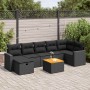 Set de sofás de jardín y cojines 8 piezas ratán sintético negro | Foro24|Onlineshop| Casa, Jardín y Más Foro24.es