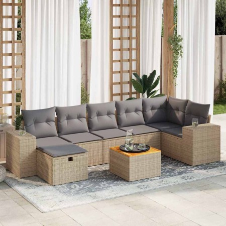 Set de sofás de jardín y cojines 8 piezas ratán sintético beige von , Gartensets - Ref: Foro24-3325881, Preis: 599,05 €, Raba...