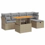 Set sofás jardín y cojines 6 pzas ratán sintético acacia beige | Foro24|Onlineshop| Casa, Jardín y Más Foro24.es