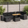 Set sofás jardín y cojines 5 pzas ratán sintético acacia negro | Foro24|Onlineshop| Casa, Jardín y Más Foro24.es