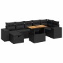 Set sofás jardín y cojines 5 pzas ratán sintético acacia negro | Foro24|Onlineshop| Casa, Jardín y Más Foro24.es