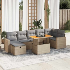 Set sofás jardín y cojines 5 pzas ratán sintético acacia beige de , Conjuntos de jardín - Ref: Foro24-3328011, Precio: 625,18...