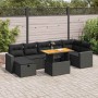 Set sofás jardín y cojines 5 pzas ratán sintético acacia negro | Foro24|Onlineshop| Casa, Jardín y Más Foro24.es