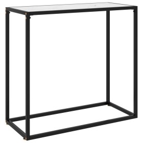 White tempered glass console table 80x35x75 cm by vidaXL, Side tables - Ref: Foro24-322809, Price: 51,99 €, Discount: %