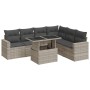 Set de sofás de jardín 7 pzas con cojines ratán PE gris claro de , Conjuntos de jardín - Ref: Foro24-3326333, Precio: 584,05 ...