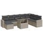 Set muebles jardín 9 pzas y cojines ratán sintético gris claro by , Garden sets - Ref: Foro24-3326373, Price: 700,49 €, Disco...