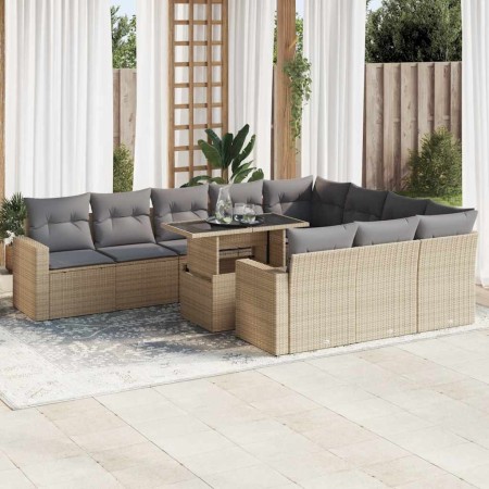 Set de sofás de jardín 11pzas con cojines ratán sintético beige von , Gartensets - Ref: Foro24-3326390, Preis: 881,35 €, Raba...