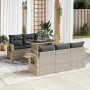 Set de sofás de jardín 7 pzas con cojines ratán PE gris claro | Foro24|Onlineshop| Casa, Jardín y Más Foro24.es