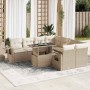 Set de sofás de jardín con cojines 9 pzas ratán sintético beige von , Gartensets - Ref: Foro24-3326449, Preis: 907,69 €, Raba...