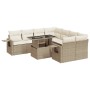 Set de sofás de jardín con cojines 9 pzas ratán sintético beige by , Garden sets - Ref: Foro24-3326449, Price: 907,69 €, Disc...