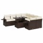 Set de sofás de jardín 9 pzas y cojines ratán sintético marrón by , Garden sets - Ref: Foro24-3326454, Price: 685,76 €, Disco...