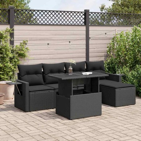 Set de sofás de jardín 6 piezas y cojines ratán sintético negro | Foro24|Onlineshop| Casa, Jardín y Más Foro24.es