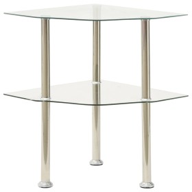 Computer side table with transparent glass, 38x38x50 cm. by vidaXL, Side tables - Ref: Foro24-322793, Price: 32,99 €, Discoun...