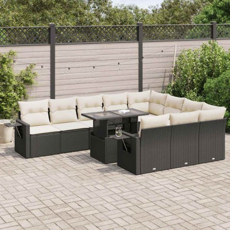 Set de sofás de jardín 11 pzas y cojines ratán sintético negro | Foro24|Onlineshop| Casa, Jardín y Más Foro24.es