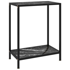 Console table black tempered glass 60x35x75 cm by vidaXL, Side tables - Ref: Foro24-322830, Price: 59,48 €, Discount: %