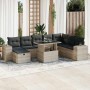 Set muebles jardín 9 pzas y cojines ratán sintético gris claro | Foro24|Onlineshop| Casa, Jardín y Más Foro24.es