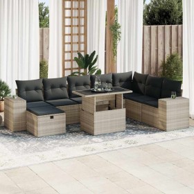 Comprar Set muebles jardín 9 pzas y cojines ratán