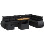 Set sofás jardín y cojines 9 pzas ratán sintético acacia negro | Foro24|Onlineshop| Casa, Jardín y Más Foro24.es