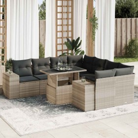 Set muebles jardín 9 pzas y cojines ratán sintético gris claro de , Conjuntos de jardín - Ref: Foro24-3326773, Precio: 747,72...