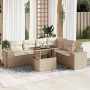 Set sofás de jardín 7 piezas y cojines ratán sintético beige von , Gartensets - Ref: Foro24-3326809, Preis: 689,26 €, Rabatt: %