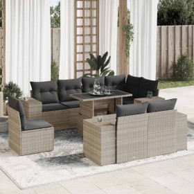 Comprar Set muebles jardín 9 pzas y cojines ratán