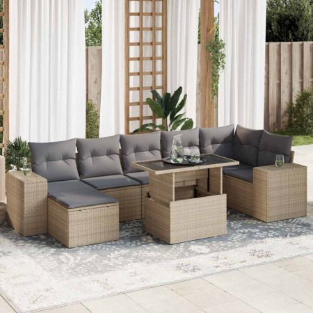 Set de sofás de jardín y cojines 8 piezas ratán sintético beige von , Gartensets - Ref: Foro24-3326840, Preis: 655,11 €, Raba...