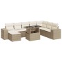 Set de sofás de jardín con cojines 9 pzas ratán sintético beige von , Gartensets - Ref: Foro24-3326849, Preis: 766,45 €, Raba...