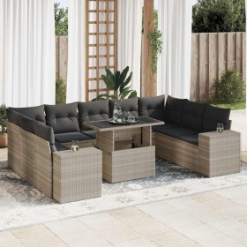 Set sofás jardín 10 pzas con cojines ratán sintético gris claro de , Conjuntos de jardín - Ref: Foro24-3326863, Precio: 818,4...