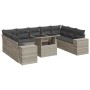 Set sofás jardín 10 pzas con cojines ratán sintético gris claro | Foro24|Onlineshop| Casa, Jardín y Más Foro24.es