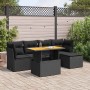 Set de sofás de jardín 6 piezas y cojines ratán sintético negro by , Garden sets - Ref: Foro24-3326911, Price: 435,76 €, Disc...