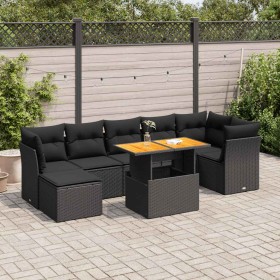 Set de sofás de jardín y cojines 8 piezas ratán sintético negro von , Gartensets - Ref: Foro24-3326953, Preis: 562,48 €, Raba...