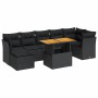 Set de sofás de jardín y cojines 8 piezas ratán sintético negro by , Garden sets - Ref: Foro24-3326953, Price: 562,48 €, Disc...