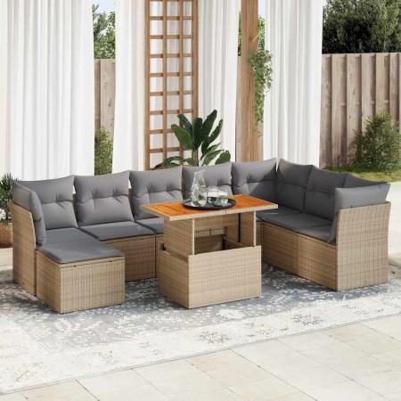 Set de sofás de jardín con cojines 9 pzas ratán sintético beige | Foro24|Onlineshop| Casa, Jardín y Más Foro24.es