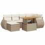 Set sofás de jardín 7 piezas y cojines ratán sintético beige by , Garden sets - Ref: Foro24-3327285, Price: 654,55 €, Discoun...