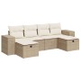 Juego de sofás jardín con cojines 6 pzas ratán sintético beige by , Garden sets - Ref: Foro24-3325724, Price: 507,64 €, Disco...