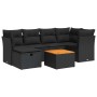 Set de sofás de jardín 7 pzas con cojines ratán sintético negro by , Garden sets - Ref: Foro24-3325758, Price: 464,54 €, Disc...