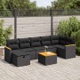 Set de sofás de jardín y cojines 8 piezas ratán sintético negro | Foro24|Onlineshop| Casa, Jardín y Más Foro24.es