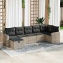 Set de sofás de jardín 7 pzas con cojines ratán PE gris claro von , Gartensets - Ref: Foro24-3325408, Preis: 522,76 €, Rabatt: %