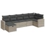 Set de sofás de jardín 7 pzas con cojines ratán PE gris claro von , Gartensets - Ref: Foro24-3325408, Preis: 522,76 €, Rabatt: %